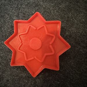 Hutzler Vintage Star Cookie Cutter red plastic holiday cutout fondant